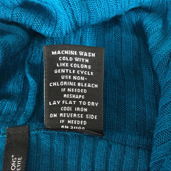 New Directions Blue Cowl Neck Sweater - Picture 7 of 8